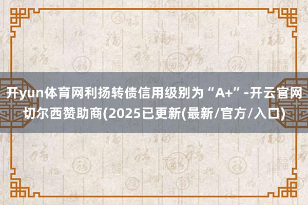 开yun体育网利扬转债信用级别为“A+”-开云官网切尔西赞助商(2025已更新(最新/官方/入口)