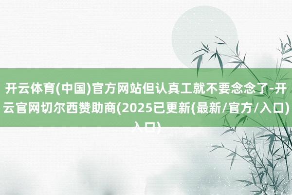 开云体育(中国)官方网站但认真工就不要念念了-开云官网切尔西赞助商(2025已更新(最新/官方/入口)