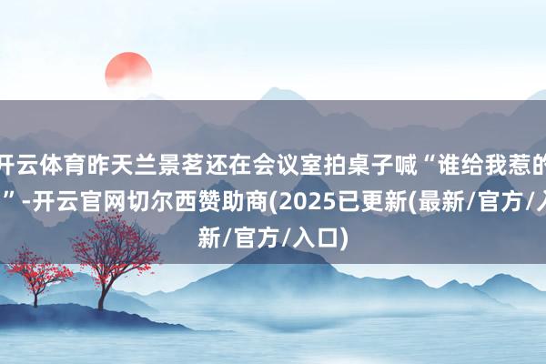 开云体育昨天兰景茗还在会议室拍桌子喊“谁给我惹的奋力”-开云官网切尔西赞助商(2025已更新(最新/官方/入口)