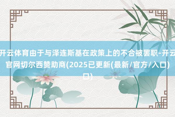 开云体育由于与泽连斯基在政策上的不合被罢职-开云官网切尔西赞助商(2025已更新(最新/官方/入口)